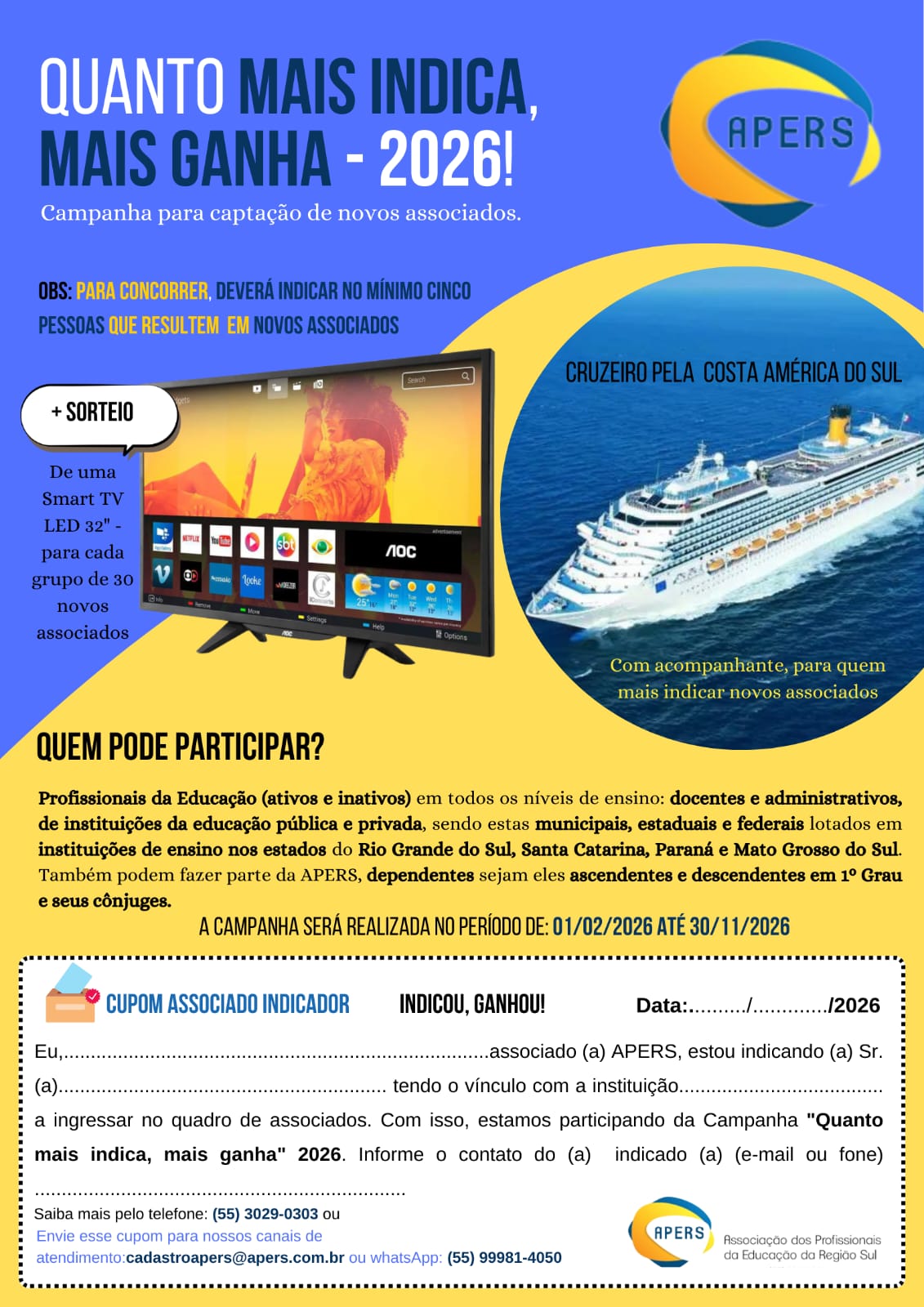 Campanha, novos associados 2026
